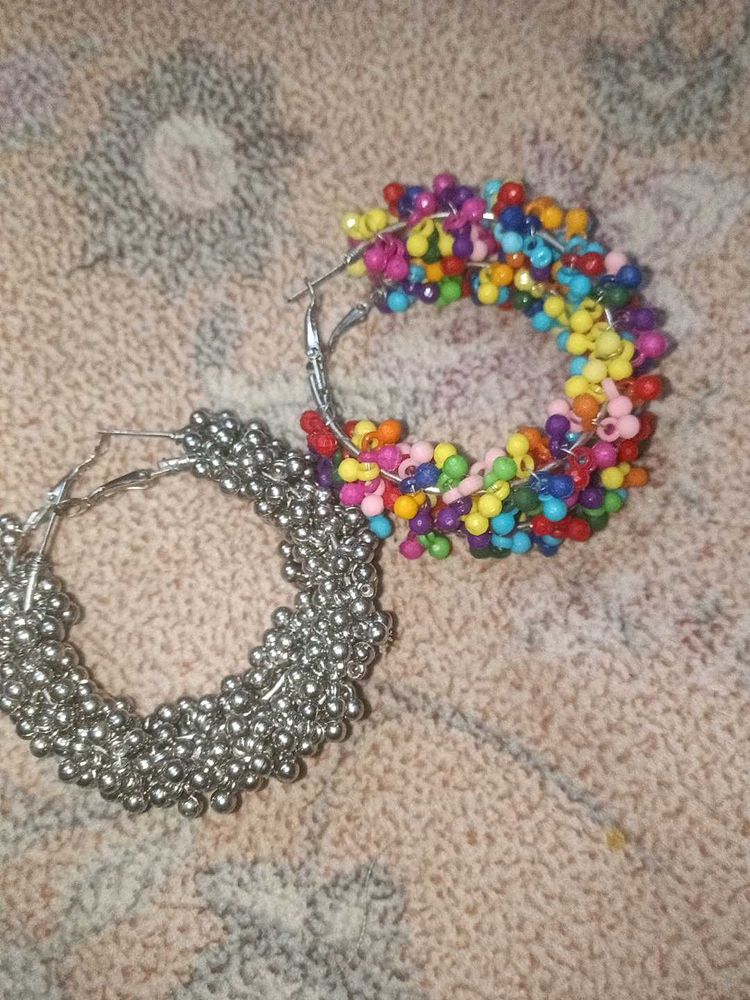 Beaded Hoop Earring Set