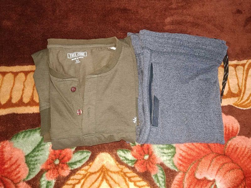 Men's Lounge Set - Olive &amp; Grey