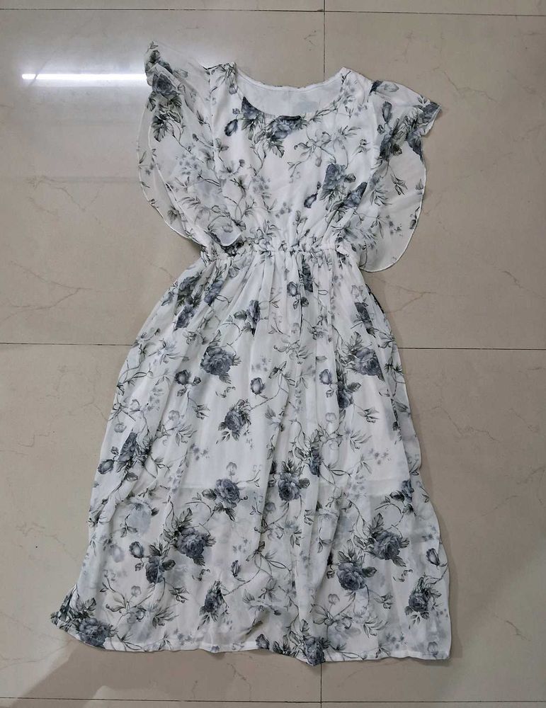 Floral White Dress