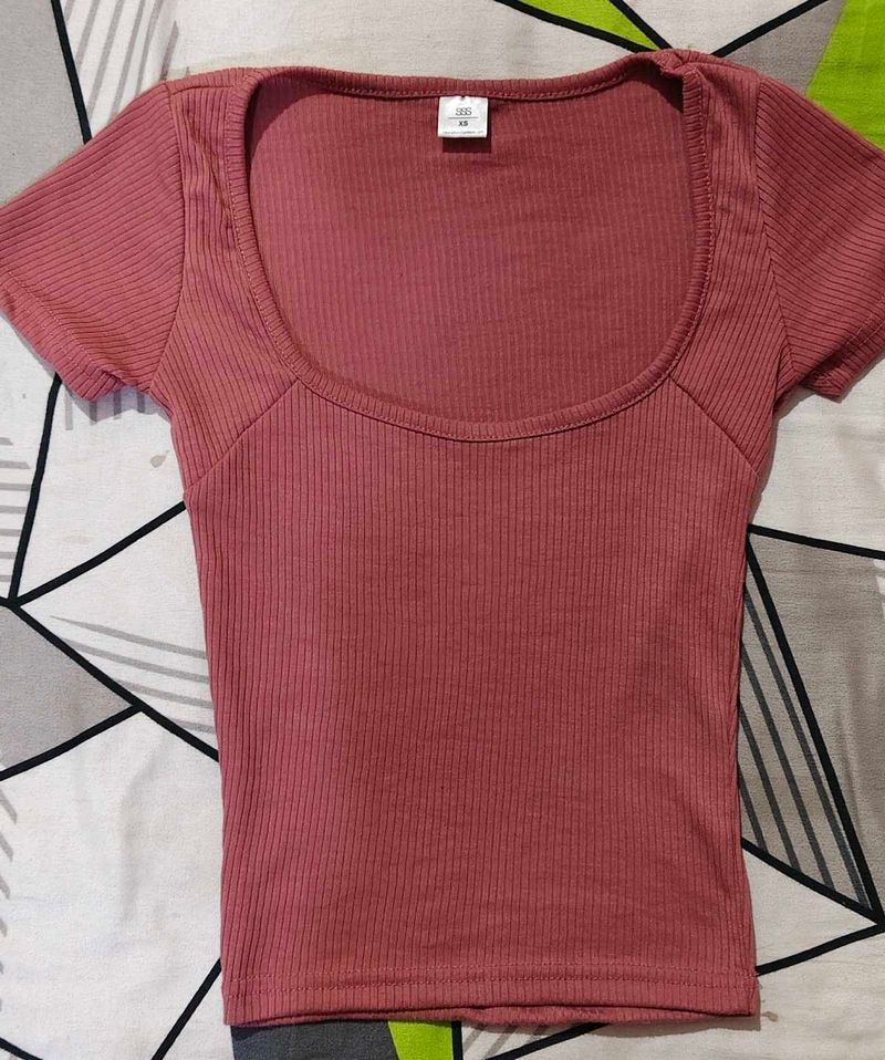 Ribbed Short Sleeve Top