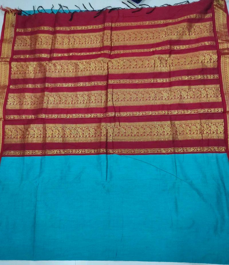 Saree Maroon &amp;Turquoise