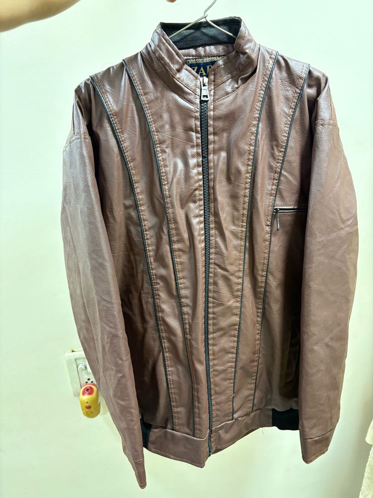 Leather brown jacket