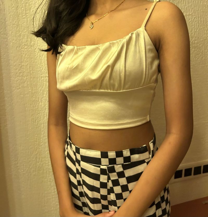 Cream Satin Cami Top