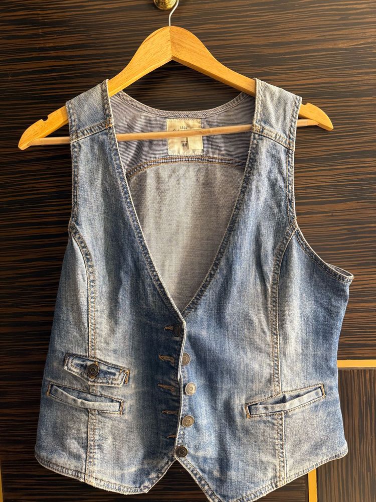 Classy Denim Corset Top With Back Belt Stretchable