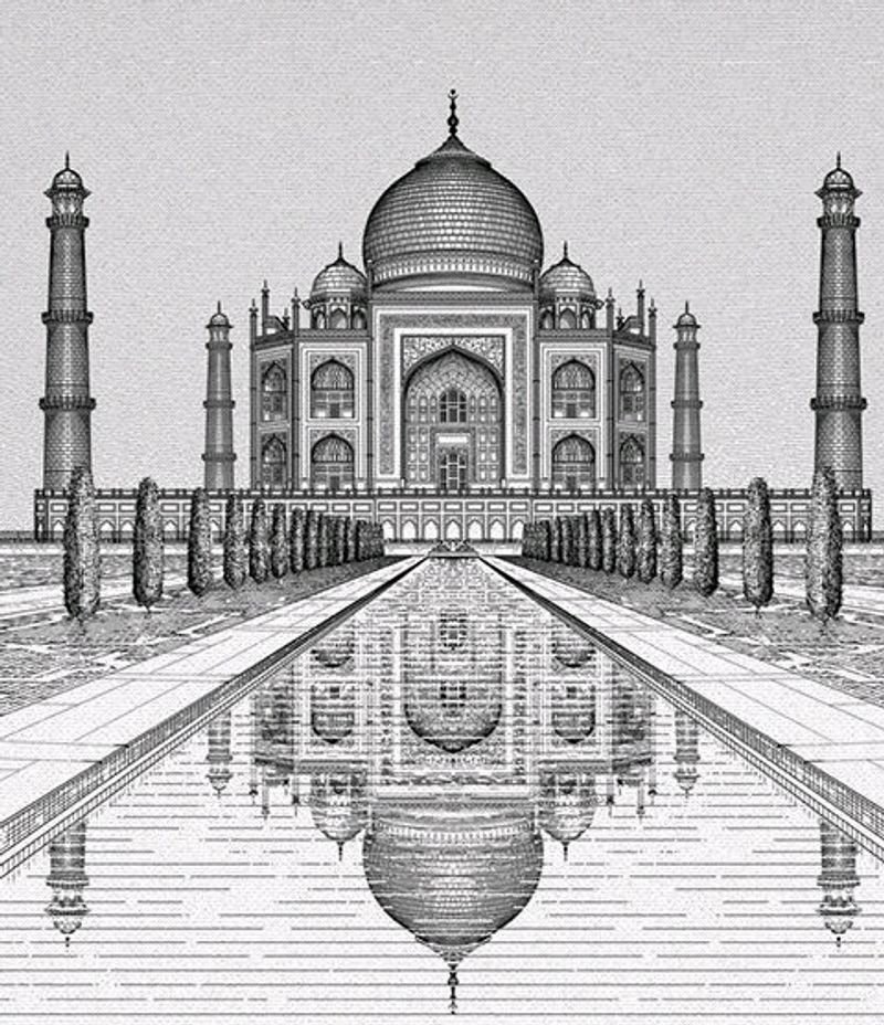 Taj Mahar Hand Made Drawing 🚫 No Coin
