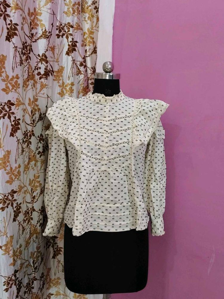 Ruffled Polka Dot Top