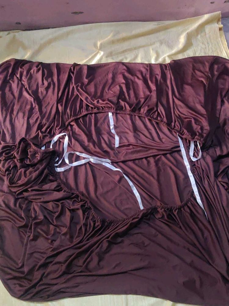 Chocolate brown Three siter elastic Sofa cover📥