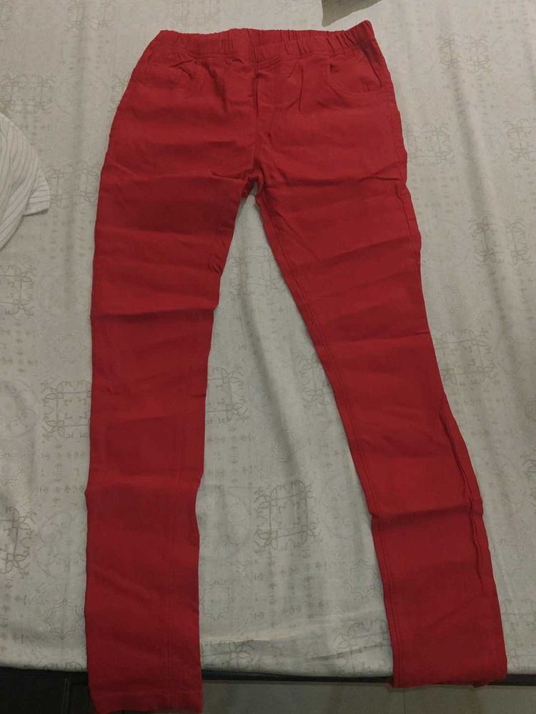 Red Casual Pants