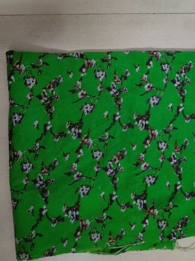 Green Floral Dress Material