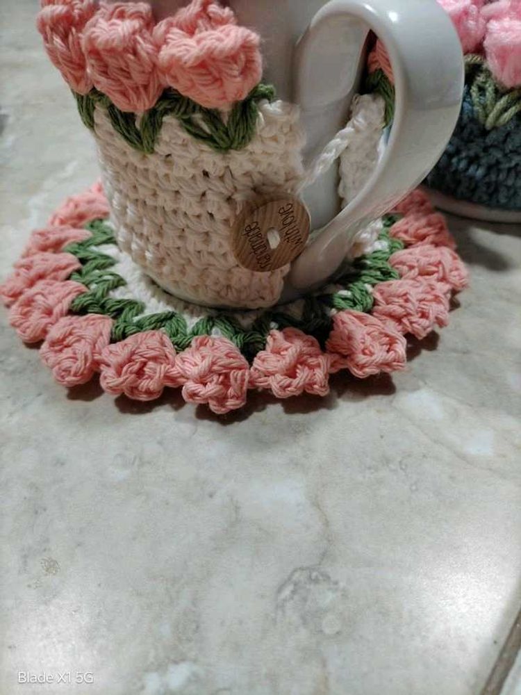 Crochet Mug Cozy &amp; Coaster Set