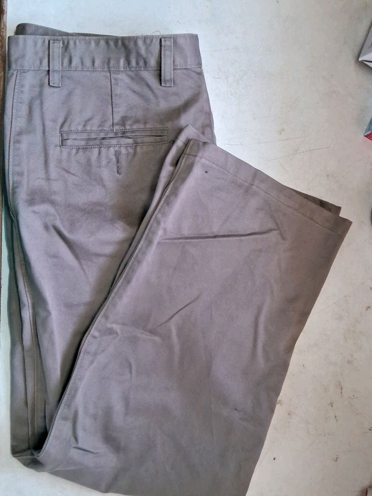 Grey Cotton Trousers For Men 34&#34;