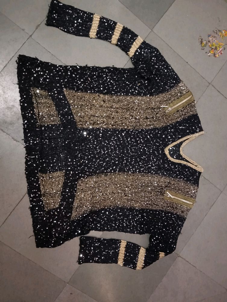 Sequin Embellished Knit Top