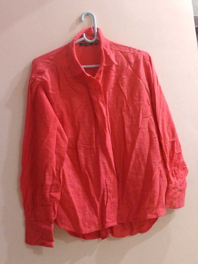 Coral Button-Down Shirt