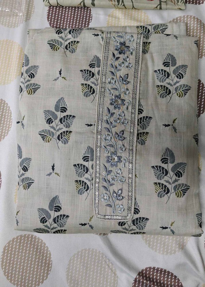 Unstitched Elegant Floral Print dress material