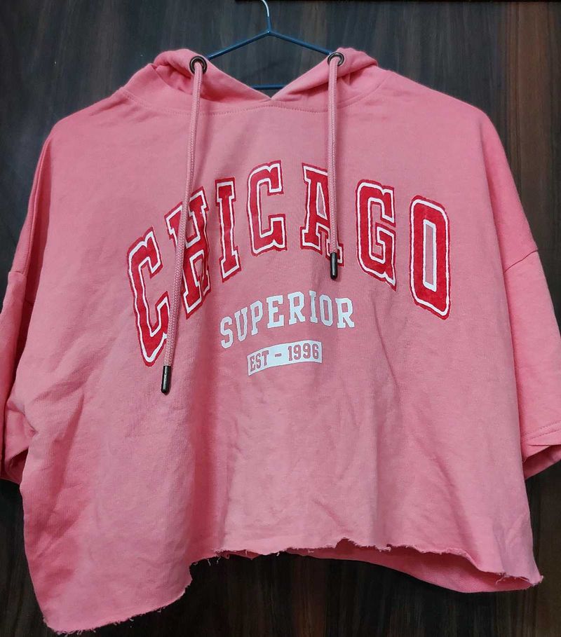 MAX pink cropped hoodie (M)