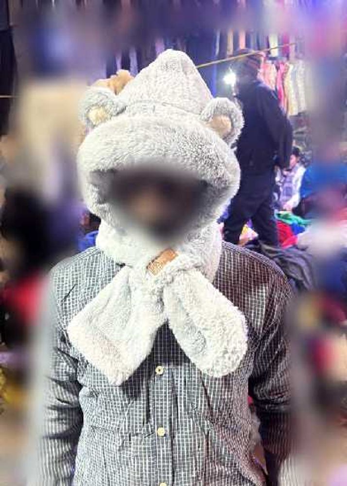 Cute Bear Ear Hood Scarf