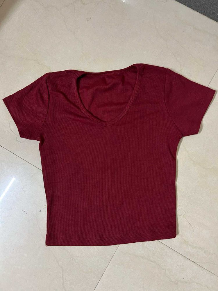 V Neck Crop Top
