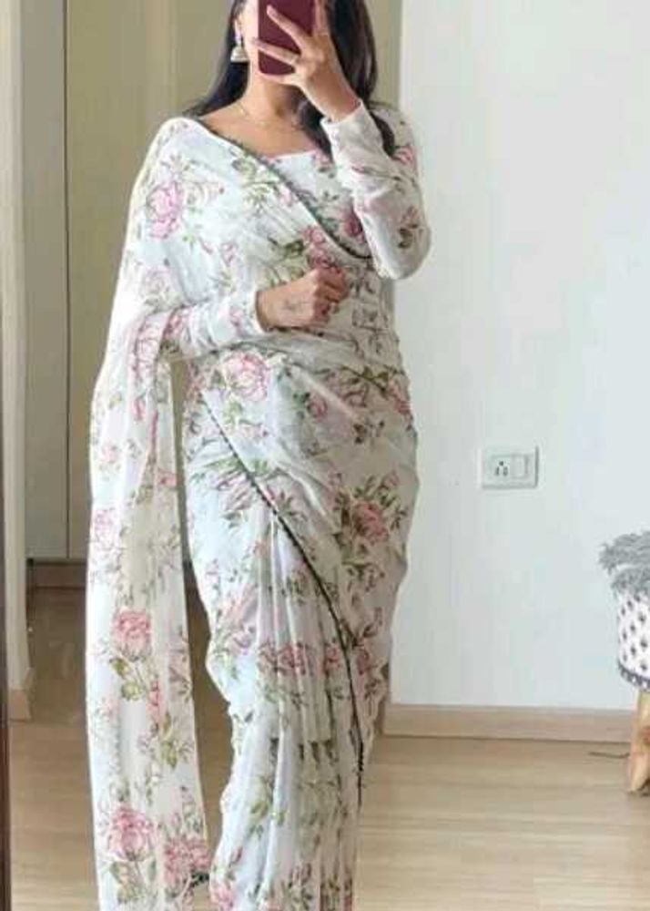 Floral Print Saree