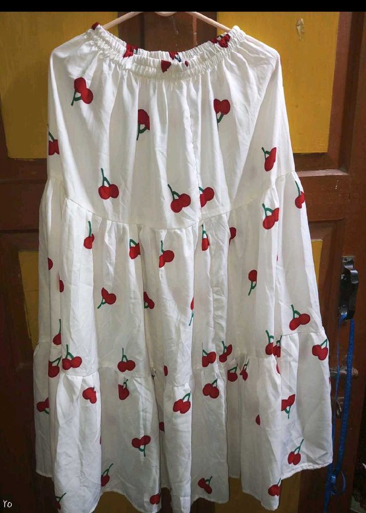 cute cherry print skirt and top