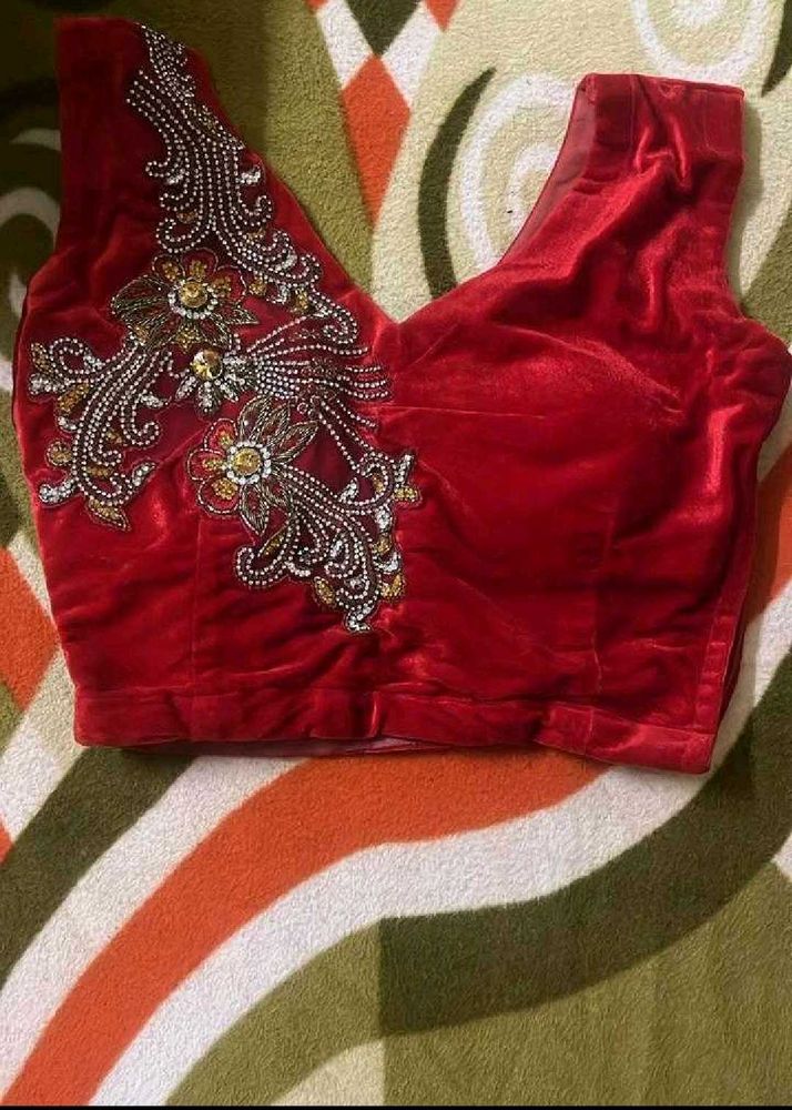 Red Embroidered Blouse