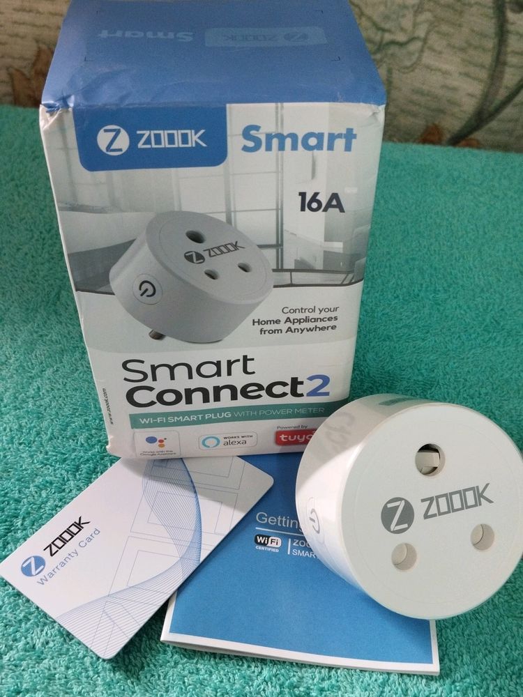 Zoook Smart Connect 16A Wi-Fi Smart Plug with Power Meter(Type M), for High Power Appliances (Geyser, Motor, etc.) Energy Monitoring, Compatible with Alexa &amp; Google Assistant (No hub Required)