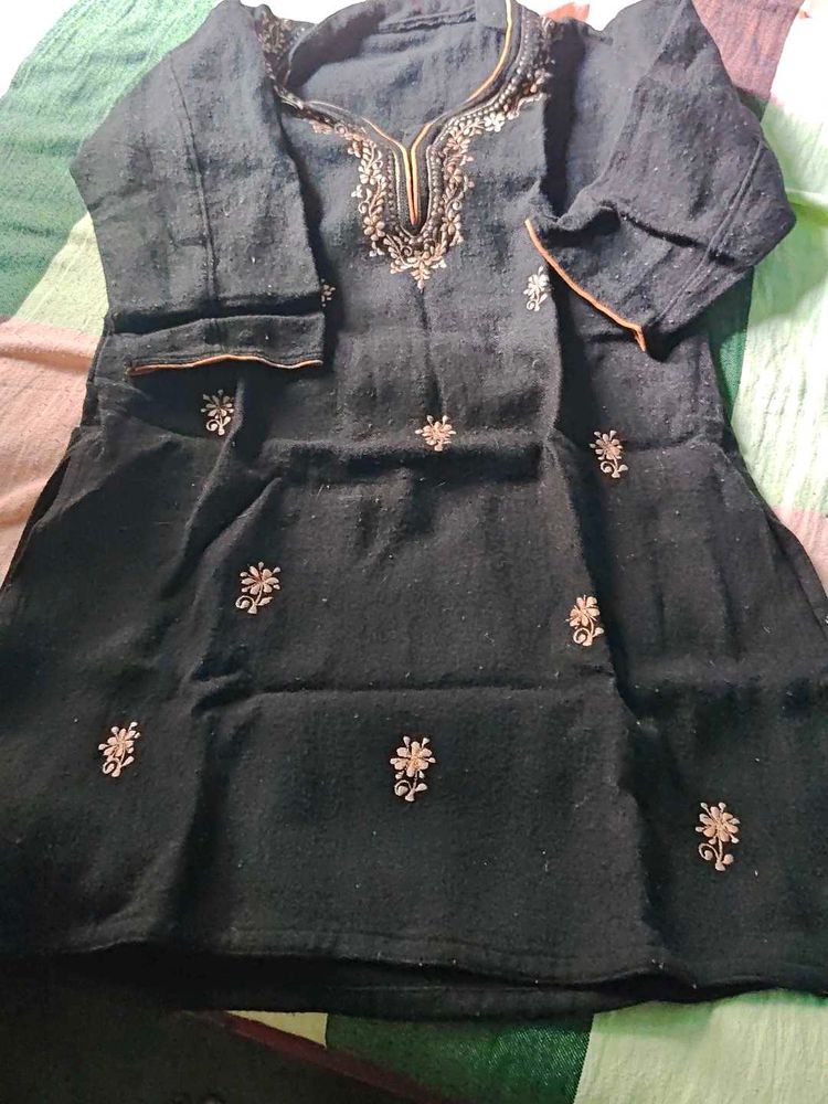Embroidered Black Kurti Tunic