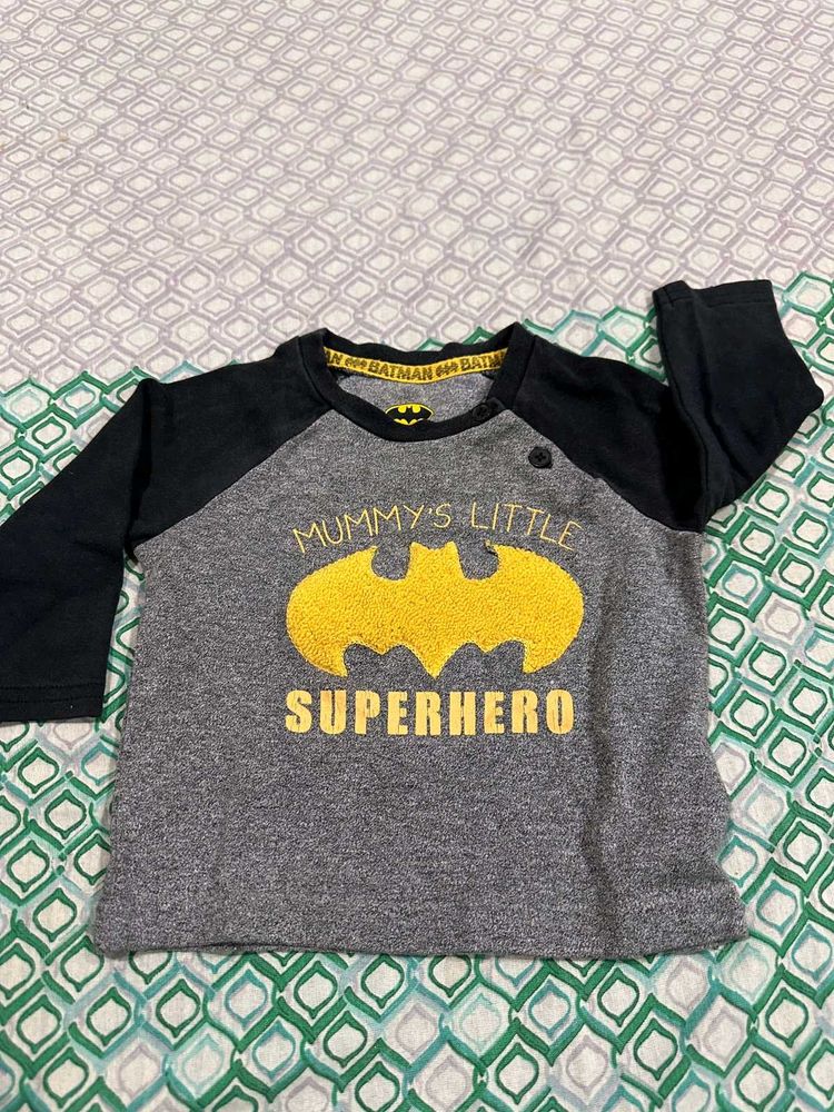 Batman Kids Long Sleeves Unisex Tshirt (3-6Months)