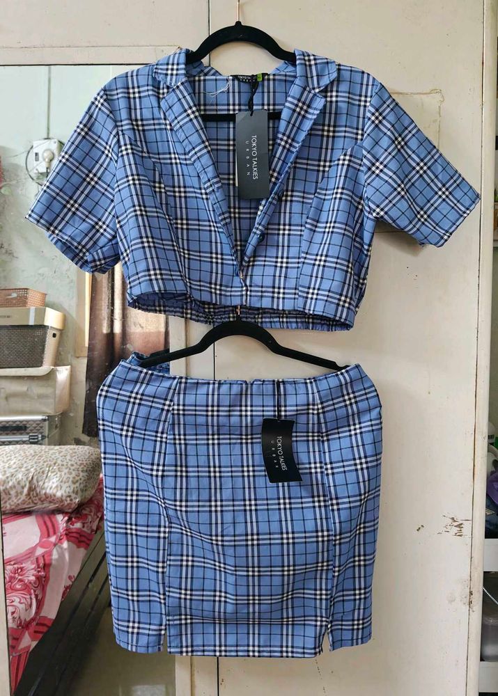 Blue Plaid co-ord Set