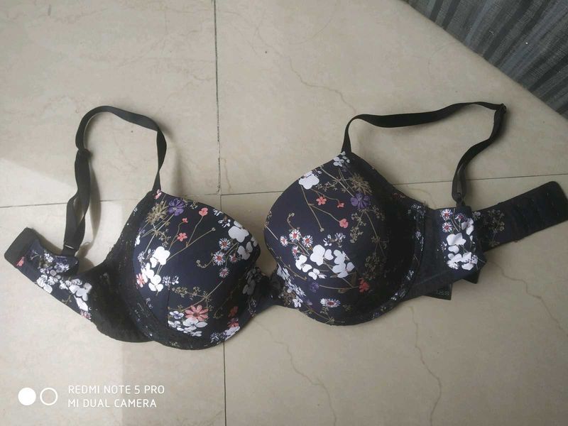 Black Printed Bra