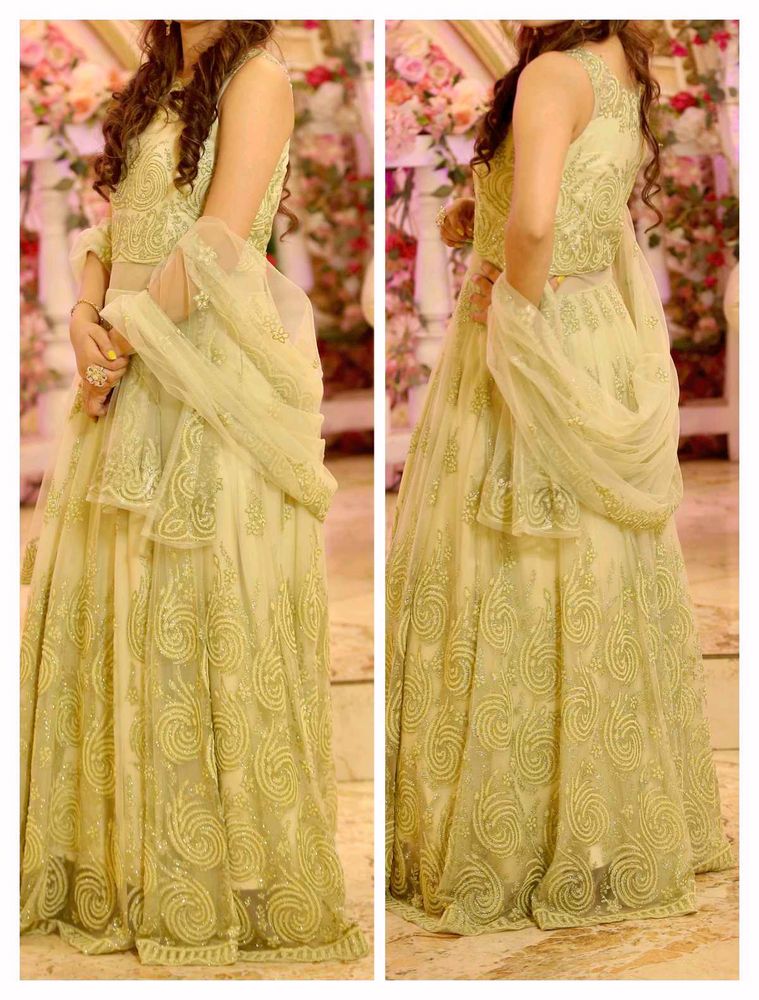 Partywear Net Embroidered Heavy Cancan Gown