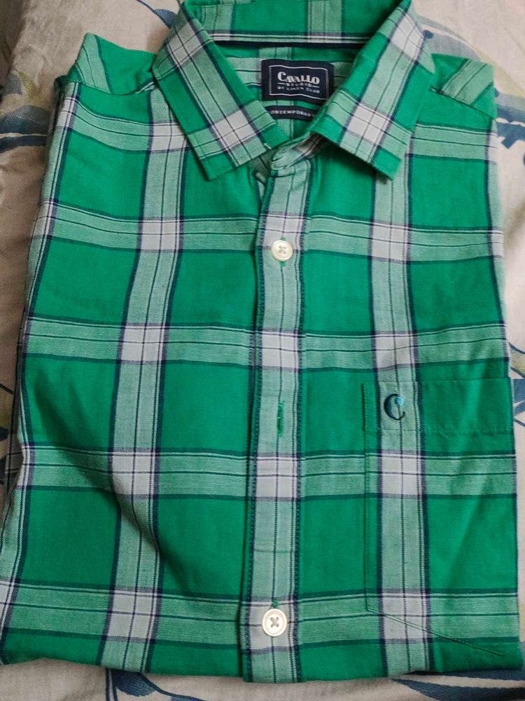 Men Half Sleeve Green Shirt
