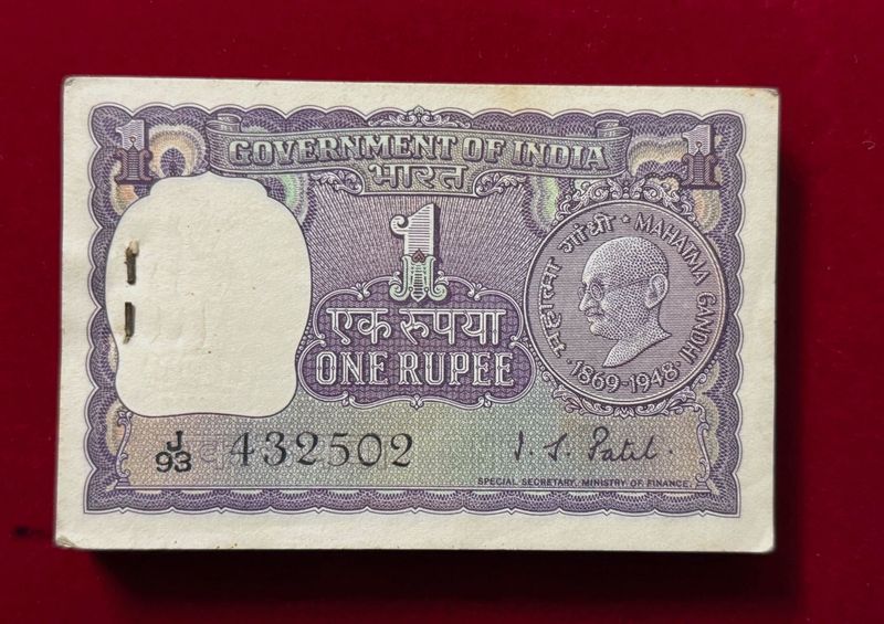 Vintage One Rupee Note 99pc Gandhi Issue