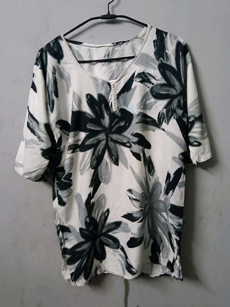 Floral Print Short Kurti