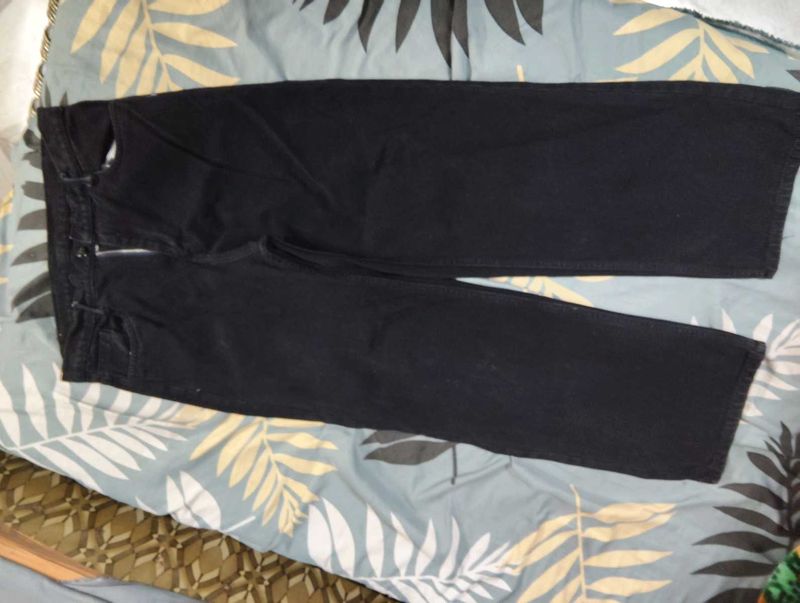 black straight high waist pant fir women