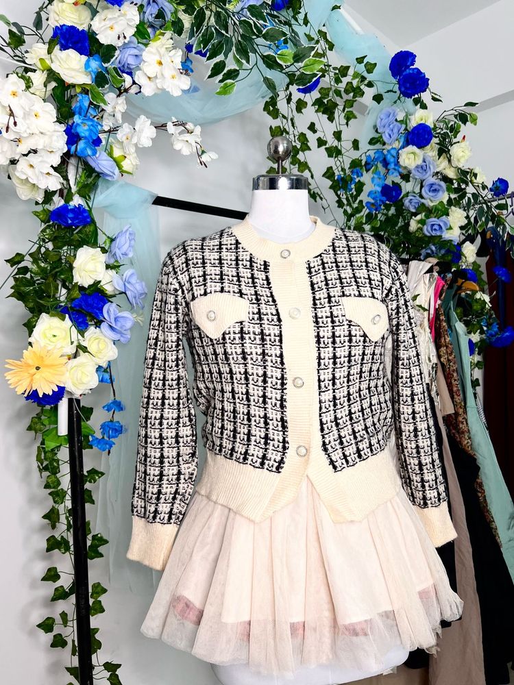 Tweed Style Korean Cardigan