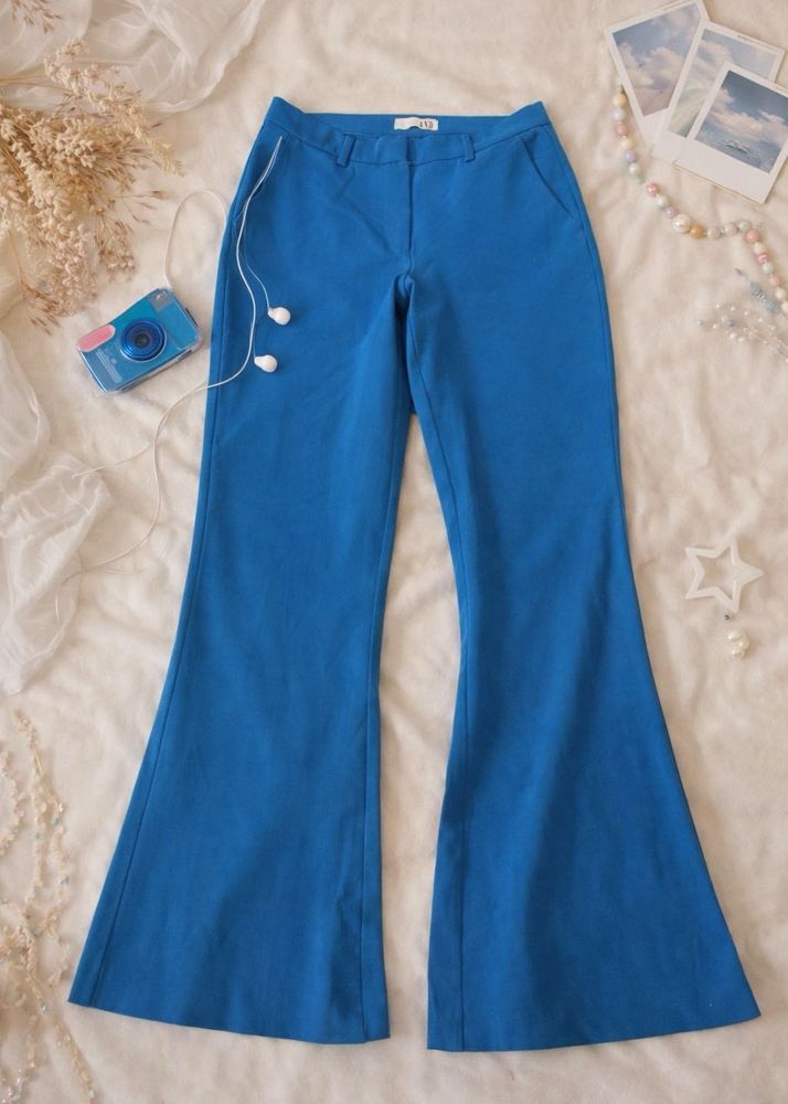 Blue Flared Trousers