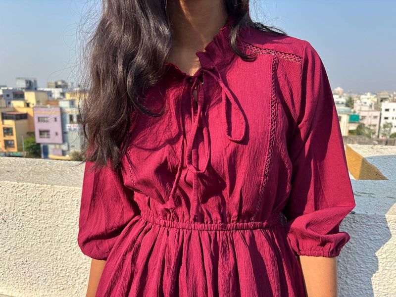 Maroon Casual Dress