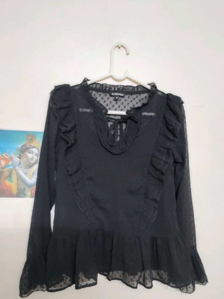 Black Chiffon Top