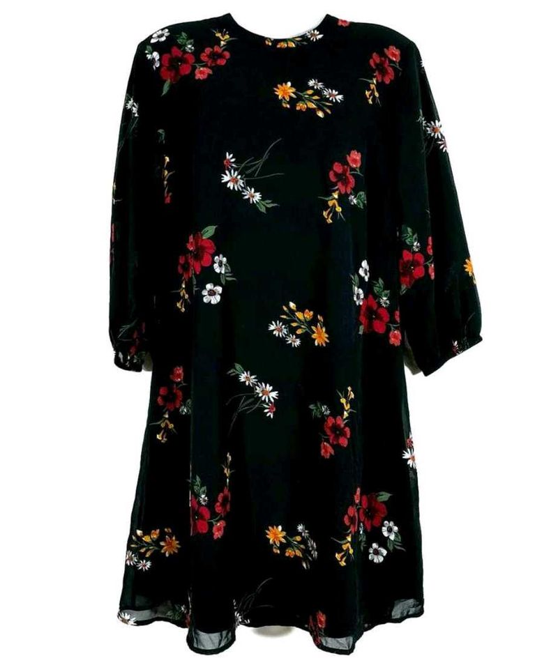 Black Printed Dress 🖤🛍️
