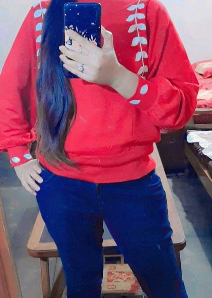 Semi Woolen Stretchable Top For Women