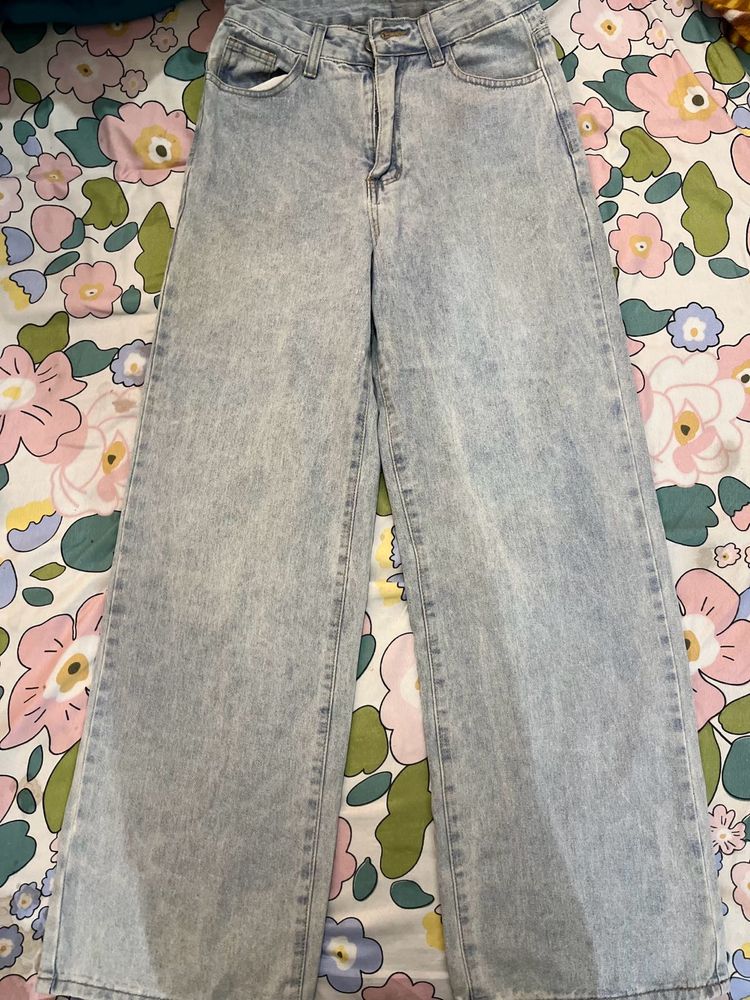 Straight Leg Denim Jeans