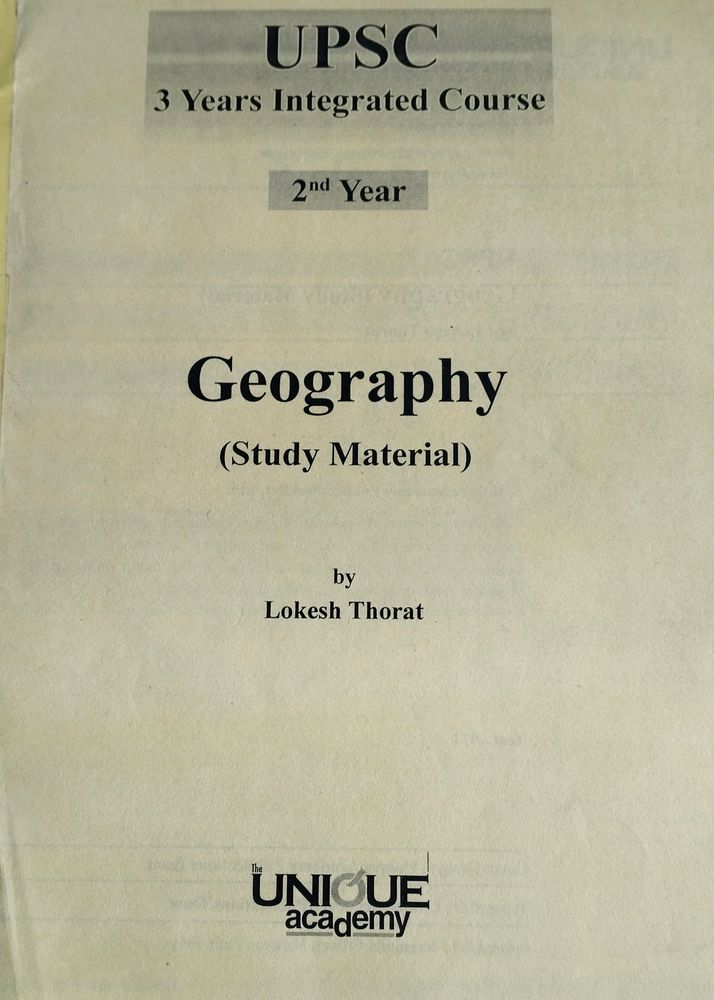 Upsc Unique Academy Geography Notes....