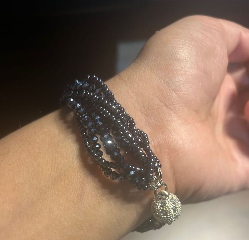 Black Beaded  Multi-Strand Bracelet