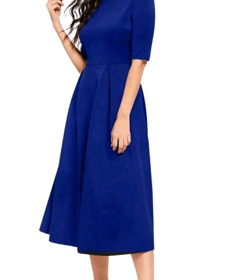 Elegant Blue Midi Dress