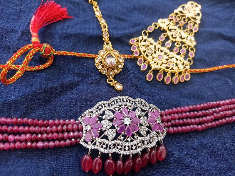 Jhumar, Tika And Choker Set