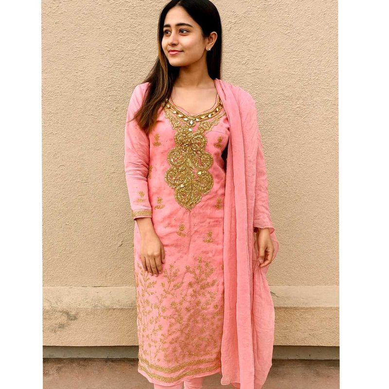 Organza Fancy Pink Suit