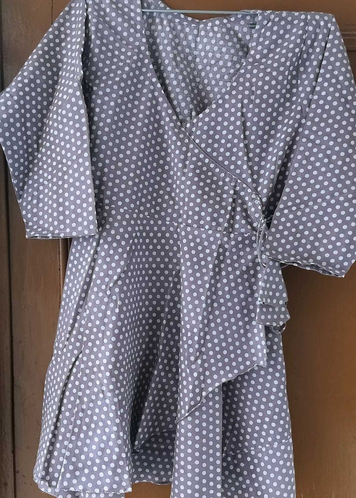 Polka Dot Wrap Top