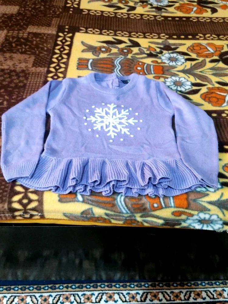 Cute Purple Snowflake Sweater