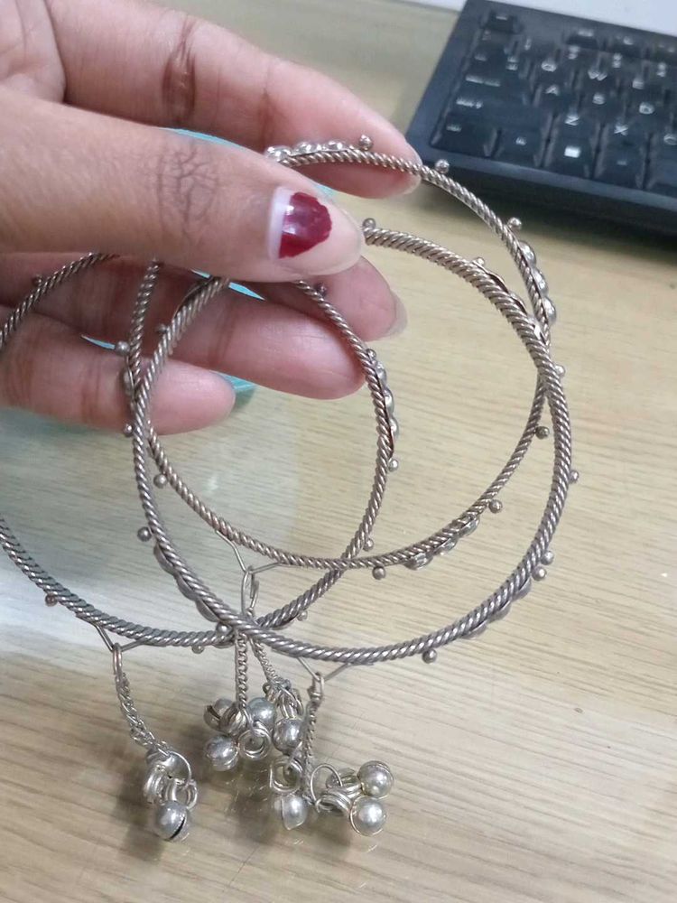 Silver Bangles with Charms