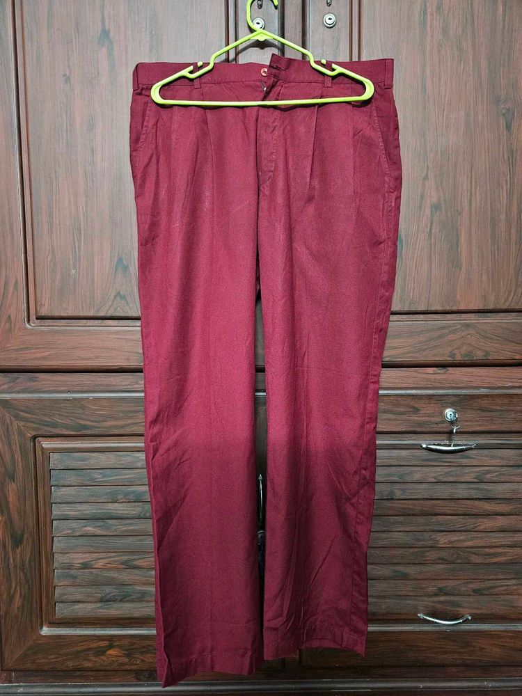 Maroon Casual Pants